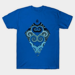 Diamond and curls light blue T-Shirt